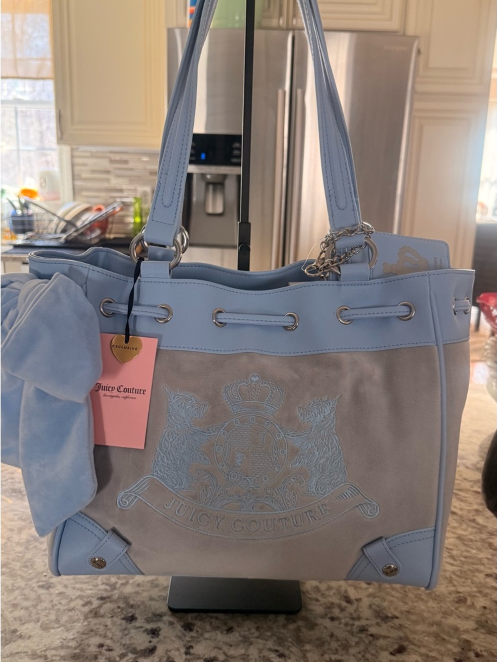 Juicy Couture Scottie Daydreamer Dove Grey and Blue